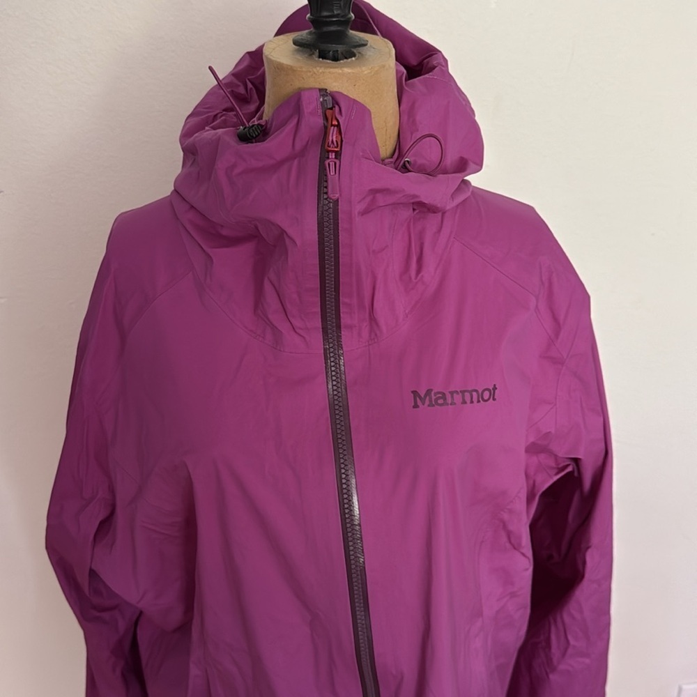 Marmot sz L Women's Vibrant Magenta Rain Shell Jacket great pre owned condition - Picture 2 of 11